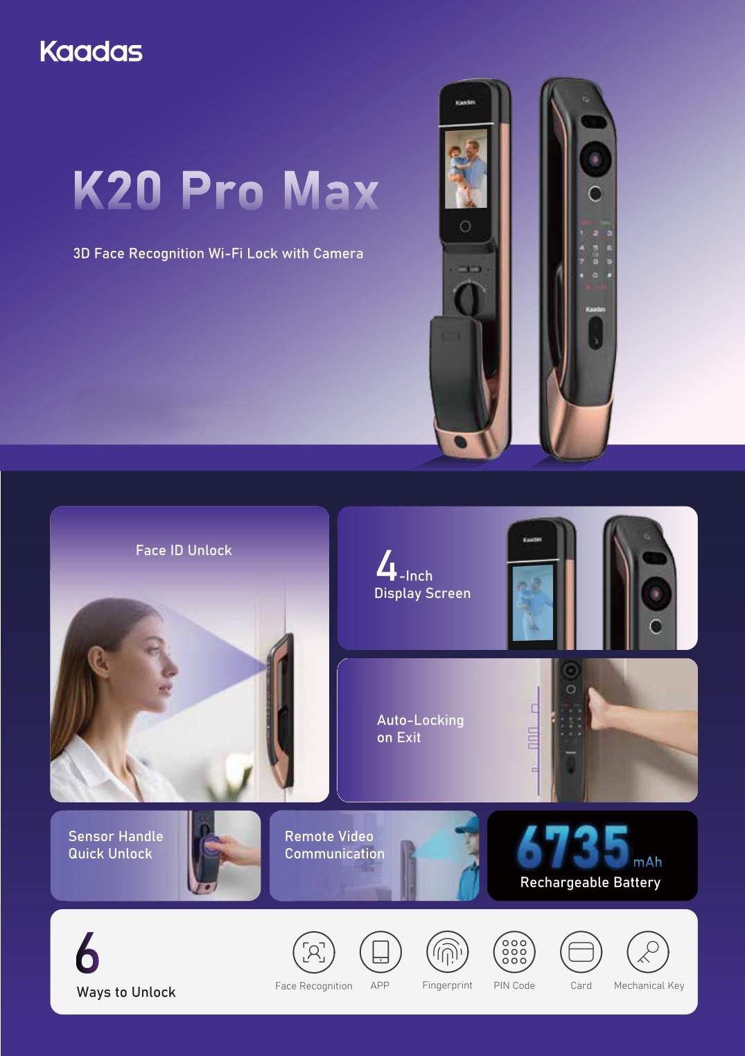 Kaadas K20 Pro Max smart lock