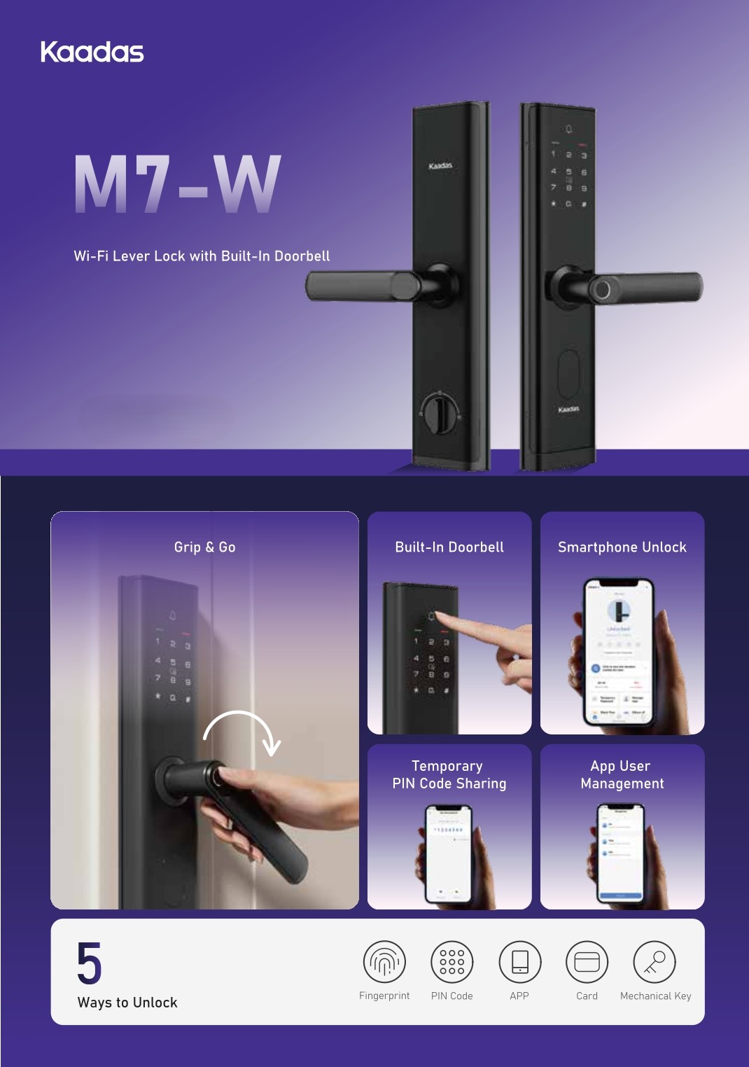 Kaadas M7-W smart lock
