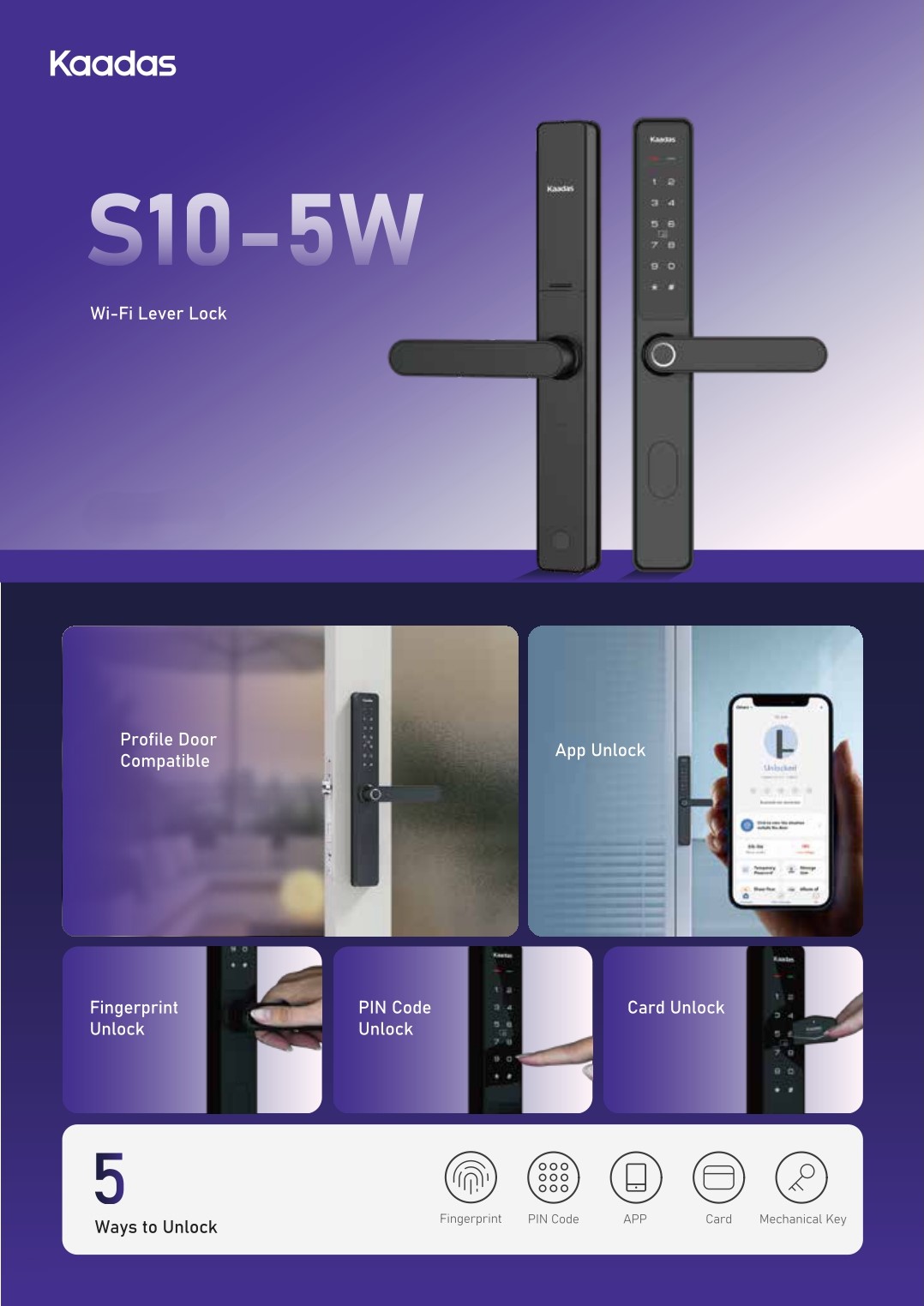 Kaadas S10-5W smart lock